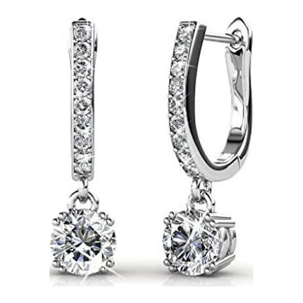 New Cate & Chloe McKenzie 18k White Gold Plated Silver Drop Dangle Earrings Wome